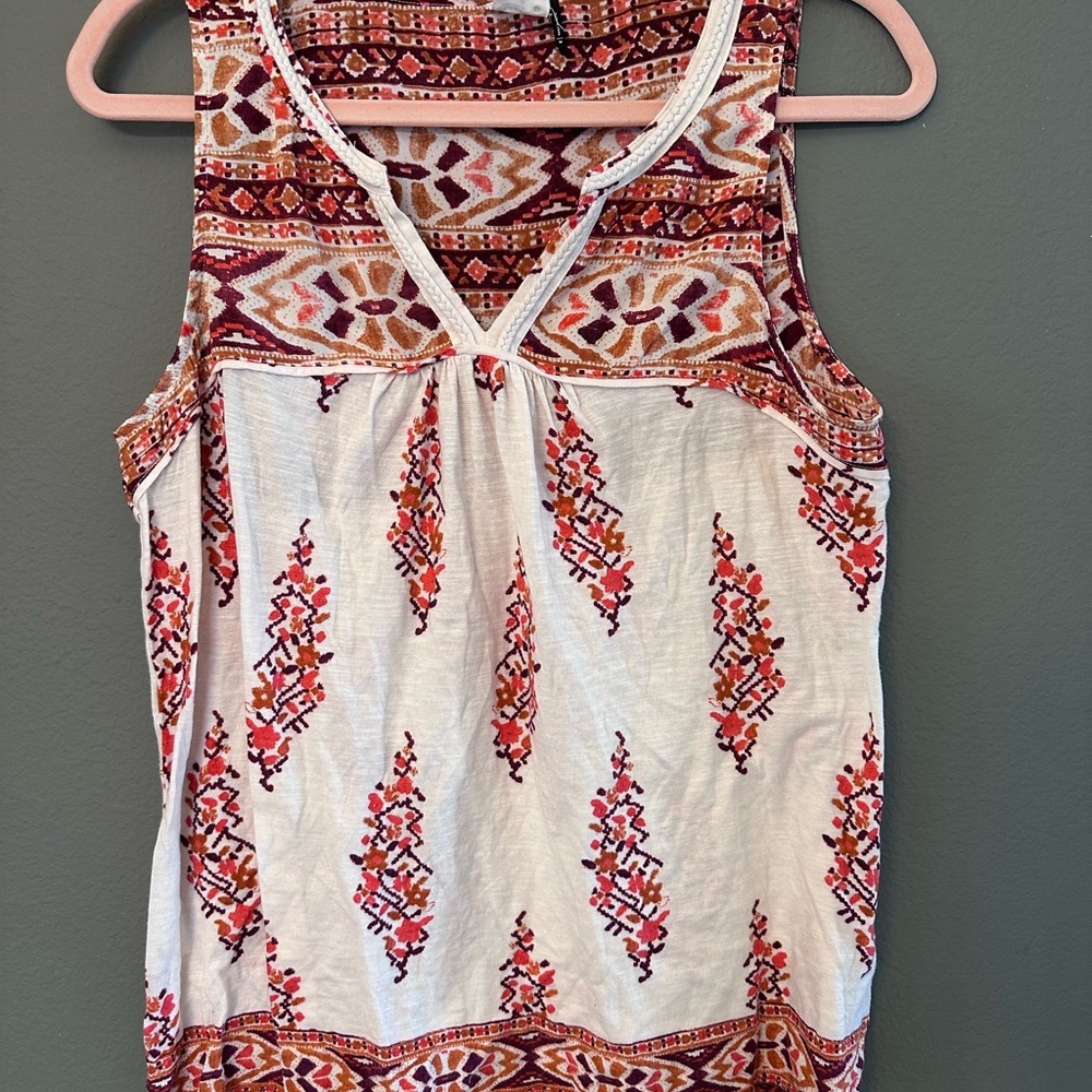 Akemi + Kin Anthropology Womens Shirt Size Medium Multicolor Print Flowy Casual